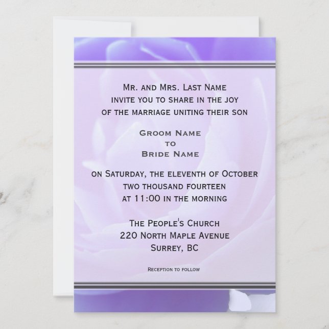 Hochzeitseinladungen für Groom-Eltern Einladung (Vorderseite)