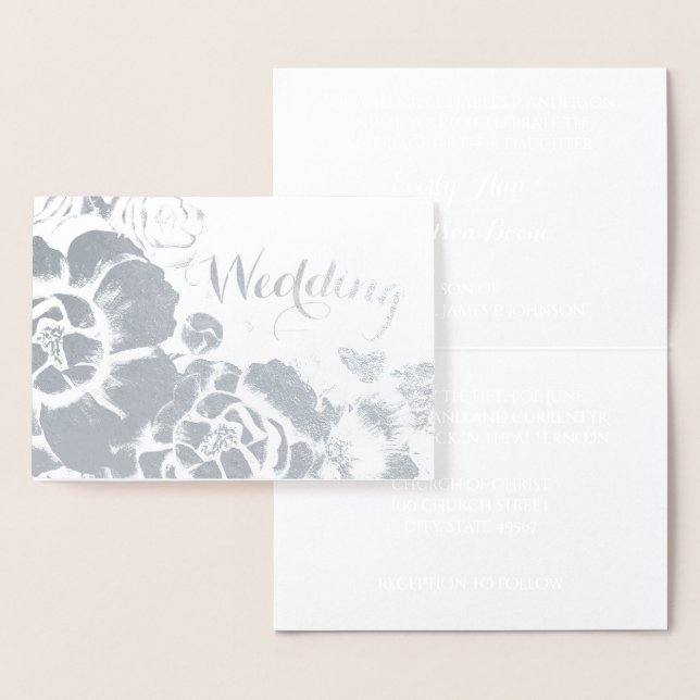 Hochzeitseinladungen für Silberfolien-Typografie Folienkarte (Anzeige)
