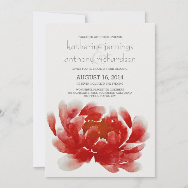 Hochzeitseinladungen für Wasserfarben Einladung (Vorderseite)