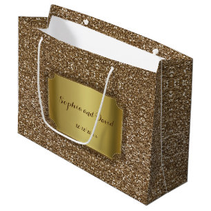 Hochzeitseinladungen   Gold Glitzer Custom Große Geschenktüte