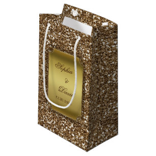 Hochzeitseinladungen Gold Glitzer Custom Kleine Geschenktüte