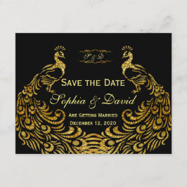Hochzeitseinladungen | Gold Peacock SAVE THE DATE