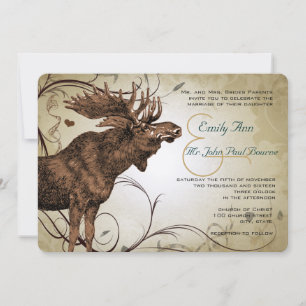 Hochzeitseinladungen im Vintage-Moose-Design Einladung