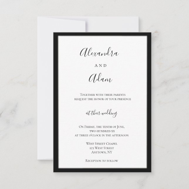 Hochzeitseinladungen in Navy Einladung (Vorderseite)