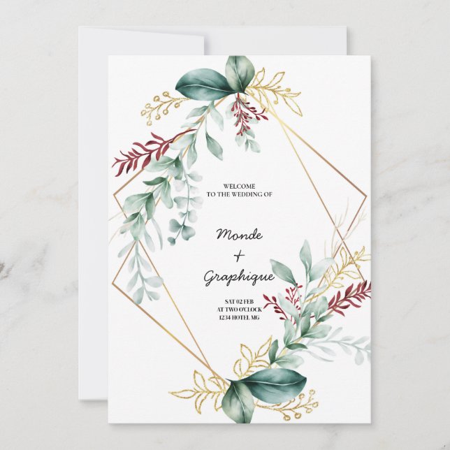 Hochzeitseinladungen Kunst Einladung (Vorderseite)