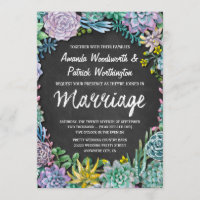 Hochzeitseinladungen mit Chalkboard und Sukkulente