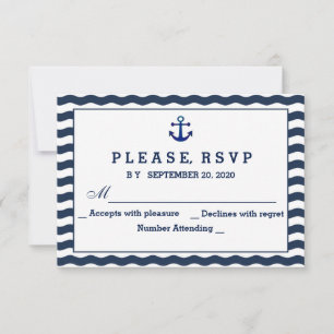 Hochzeitseinladungen  Nautical Navy Waves UAWG RSVP Karte