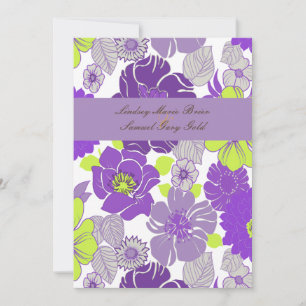 Hochzeitseinladungen ~ Sommerblumen lila Mohn Einladung