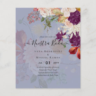 Hochzeitseinladungen, spanisches Hochzeitsbudget Flyer