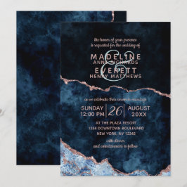 Hochzeitseinladungen von Navy Blue Rose Einladung