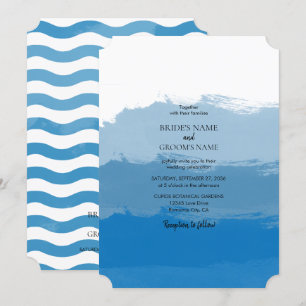 Hochzeitseinladungen zu Beach Blue Watercolor Einladung