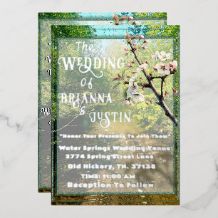 Hochzeitseinladungen zum Botanischen Wasser Folieneinladung