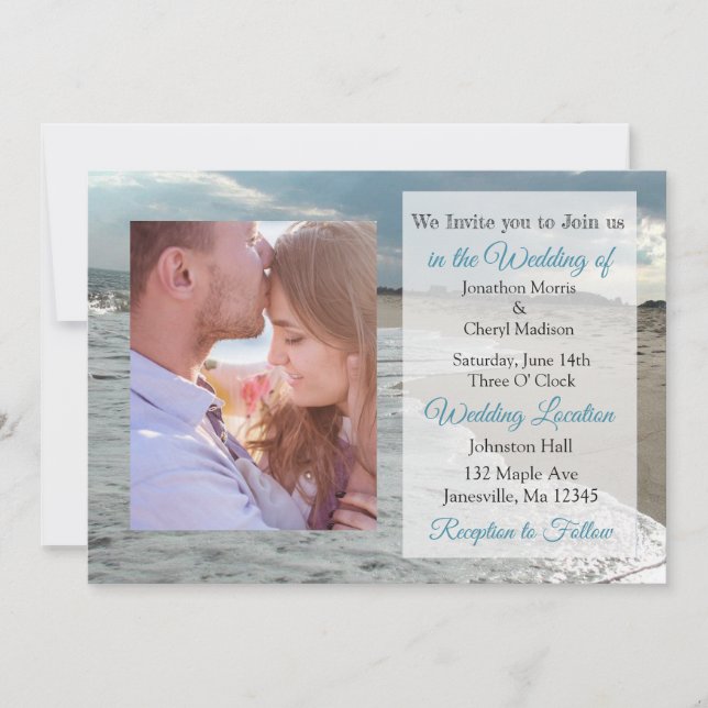 Hochzeitseinladungen zum Thema "Ocean Waves Themed Einladung (Vorderseite)