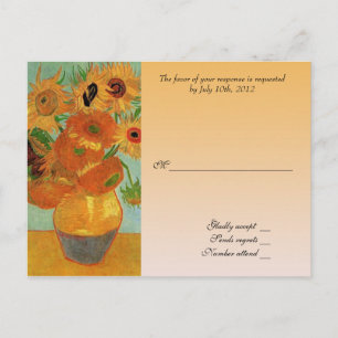 Hochzeitseinladungs-Annahmekarte, Van Gogh Sonnenb Einladungspostkarte