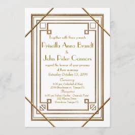 Hochzeitseinladungskarte, großes Gatsby, weiß Einladung
