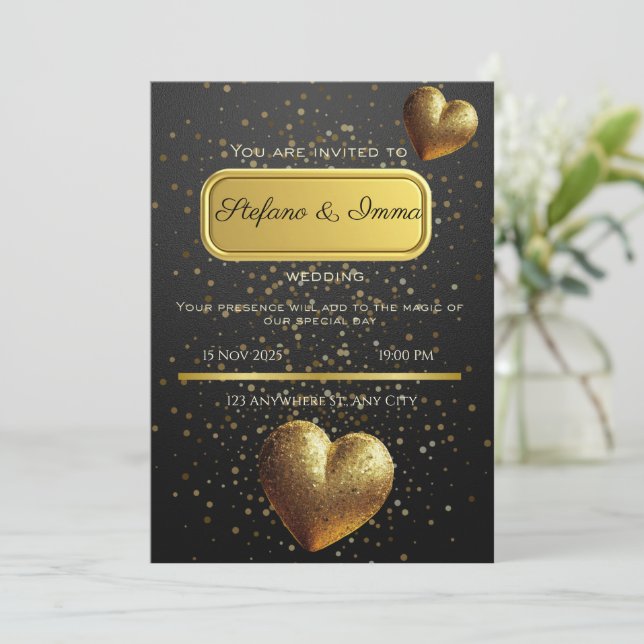 Hochzeitseinladungskarte Karte (Stehend Vorderseite)