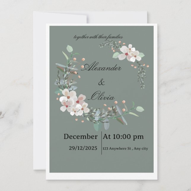 Hochzeitseinladungskarten  einladung (Vorderseite)