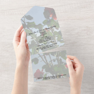 Hochzeitseinladungsparty rote Rosen Foto All In One Einladung