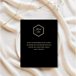 Hochzeitseinschlusskarte Elegant Schwarz Gold Begleitkarte
