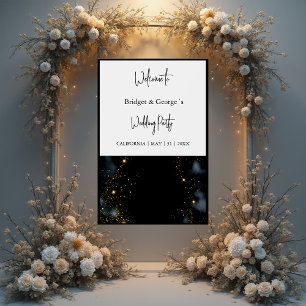 Hochzeitsempfang abstrakt schwarz & mattiert acrylschild