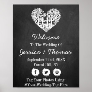 Hochzeitsempfang bei einer Hochzeitsfeier mit dem Poster