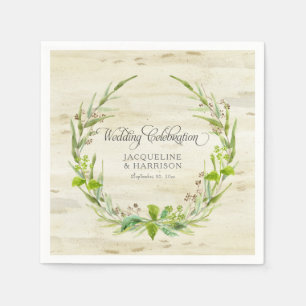 Hochzeitsempfang Blätter Wreath Birch Bark Wood Serviette