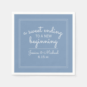 Hochzeitsempfang Blaue Süße Ende Neuer Anfang Serviette