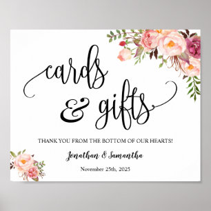 Hochzeitsempfang Boho rosa Schild Karten & Geschen