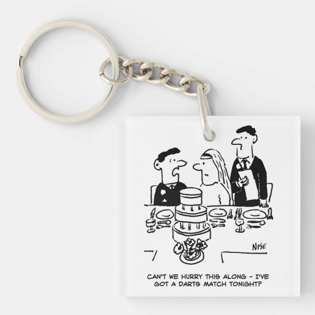 Hochzeitsempfang Bräutigam hat ein Darts Match Schlüsselanhänger (Vorderseite)