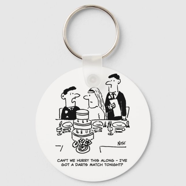 Hochzeitsempfang Bräutigam hat ein Darts Match Schlüsselanhänger (Vorderseite)