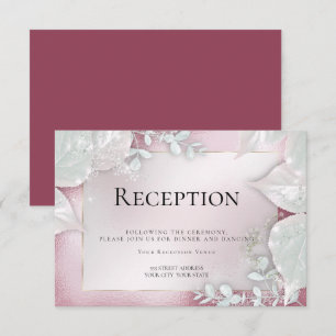 Hochzeitsempfang   Burgundy Shimmer Einladung