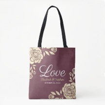 Hochzeitsempfang Chic Gold Rose Burgundy Red