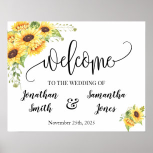 Hochzeitsempfang Country-Chic-Sonnenblumen Poster
