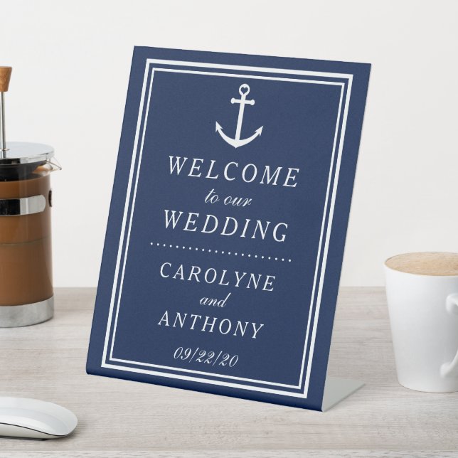 Hochzeitsempfang der Marine und der Weißen Nautik Sockelschild (In SItu)