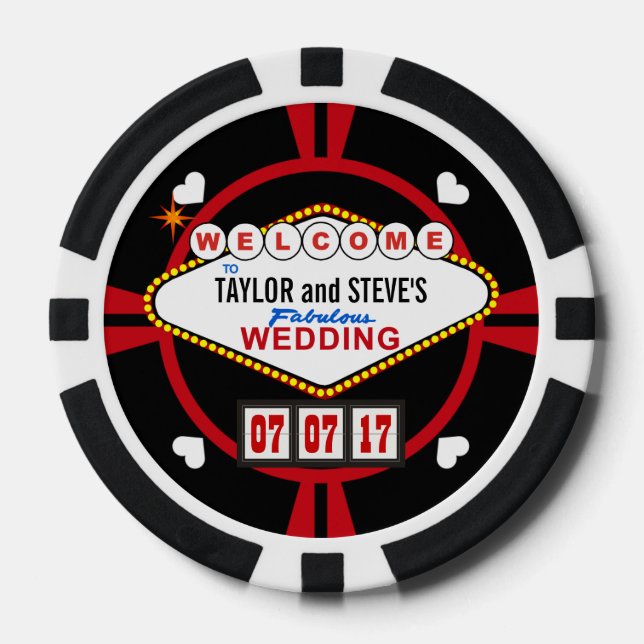 Hochzeitsempfang Drinks Tokens Vegas Casino Stil Pokerchips (Vorderseite)