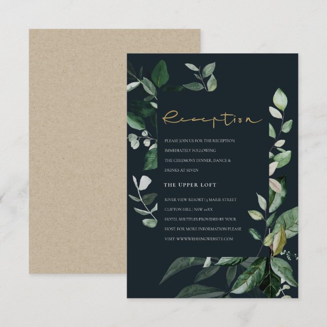 Hochzeitsempfang E Begleitkarte (Vorne/Hinten)