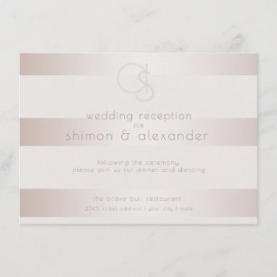 Hochzeitsempfang   Elegant Modern Blassrosa Perle Begleitkarte