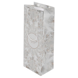Hochzeitsempfang Elegantes White Gold Silver Einfa Geschenktüte Für Weinflaschen