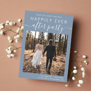 Hochzeitsempfang Foto Dusty Blue Save The Date