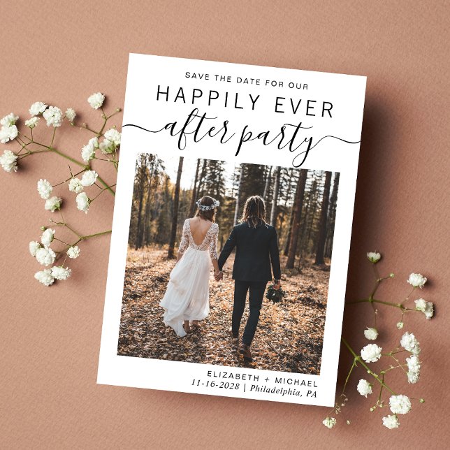Hochzeitsempfang-Foto Save The Date (A chic save the date announcement for a reception to celebrate your elopement or private wedding )