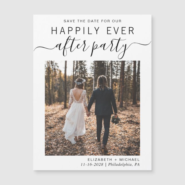 Hochzeitsempfang Foto Save the Date Magnetkarte (Vorderseite)