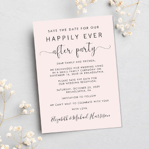 Hochzeitsempfang Foto Save the Date rosa Ankündigung