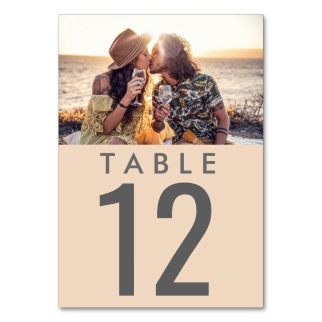 Hochzeitsempfang Foto Tischnummer (Vorderseite)