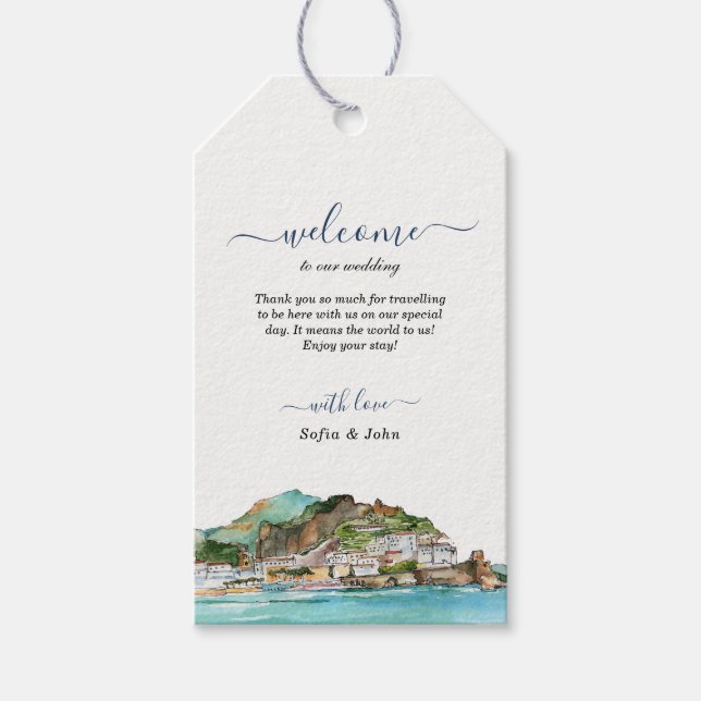 Hochzeitsempfang für die Amalfi Küste Geschenkanhänger (Vorderseite)