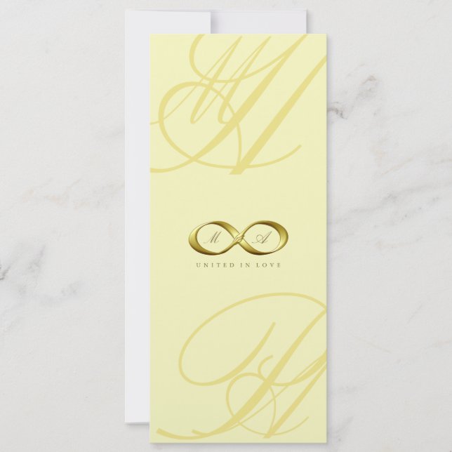 Hochzeitsempfang für die Gold Liebe Unendlich Hand Einladung (Vorderseite)