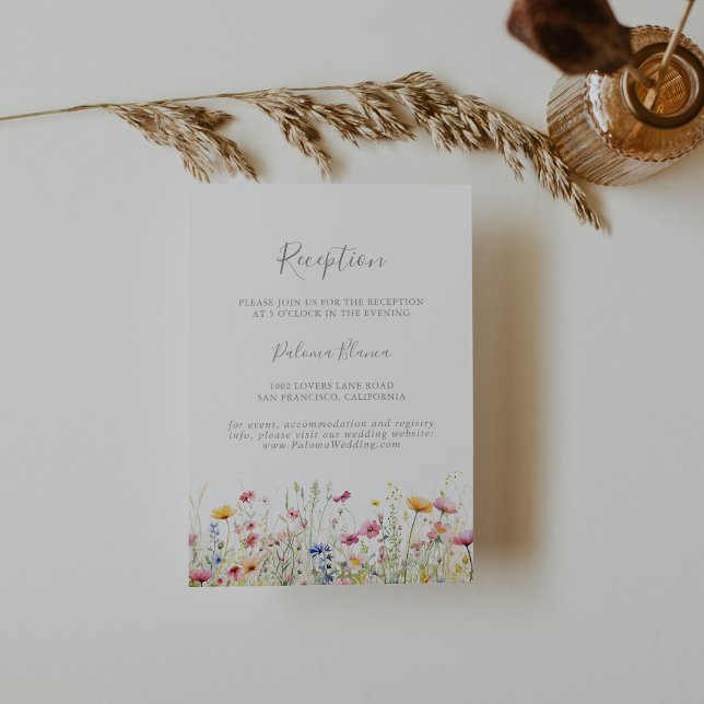 Hochzeitsempfang für die Wiesenfarben der Wildblum Begleitkarte (Von Creator hochgeladen)