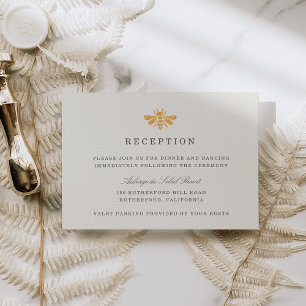 Hochzeitsempfang für Goldene Bienen Begleitkarte
