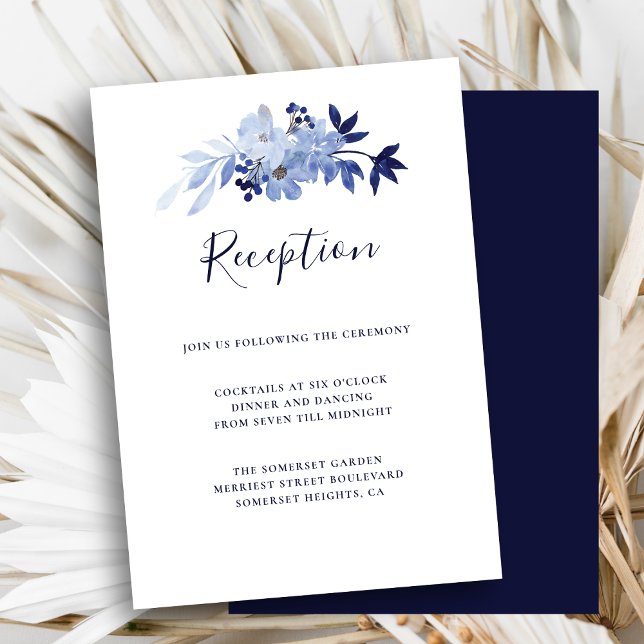 Hochzeitsempfang für Hochzeitsfeiern in Blauen Blä Begleitkarte (Von Creator hochgeladen)