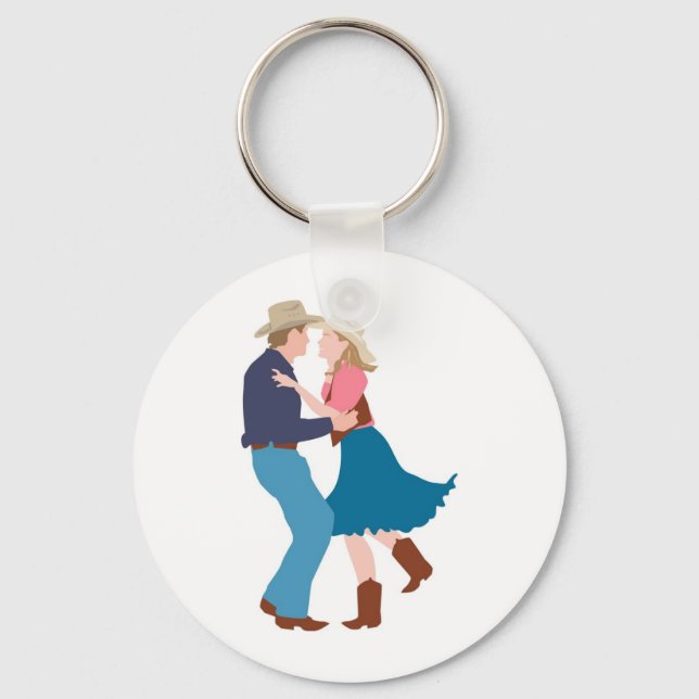 Hochzeitsempfang für lässigen Western Schlüsselanhänger (Vorderseite)