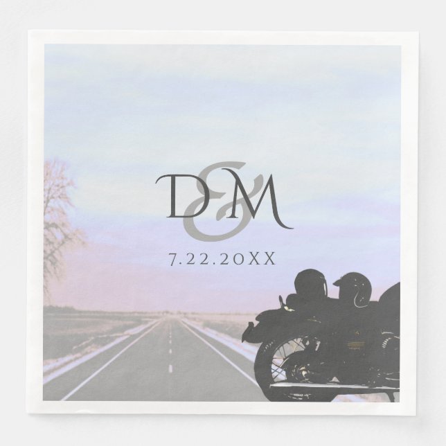 Hochzeitsempfang für Motorräder Serviette (Vorderseite)